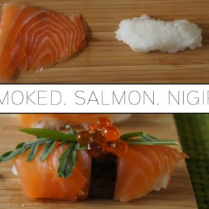 How to make smoked salmon nigiri